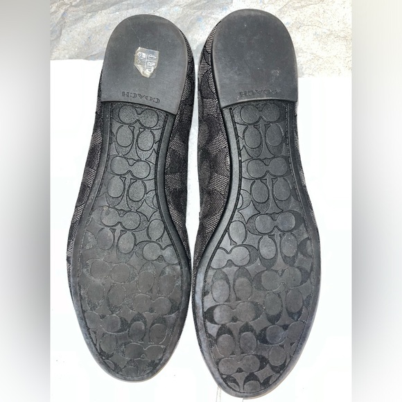 COACH C Logo Bea Black/Gray FeminineClassicDressy Charm Tassel Ballet Flats Sz 9 - Picture 4 of 12
